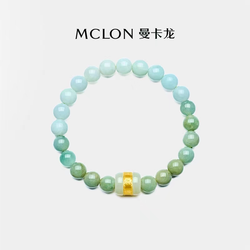 曼卡龍江南有佳人足金手串